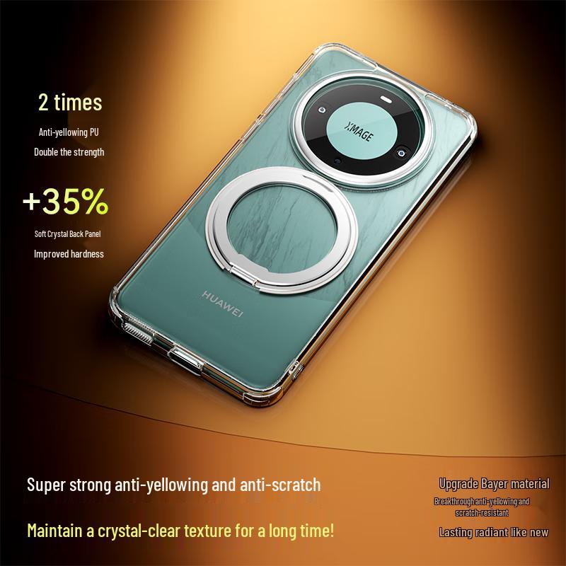 Huawei Magnetic Clear Phone Case with 360° Rotating Kickstand
