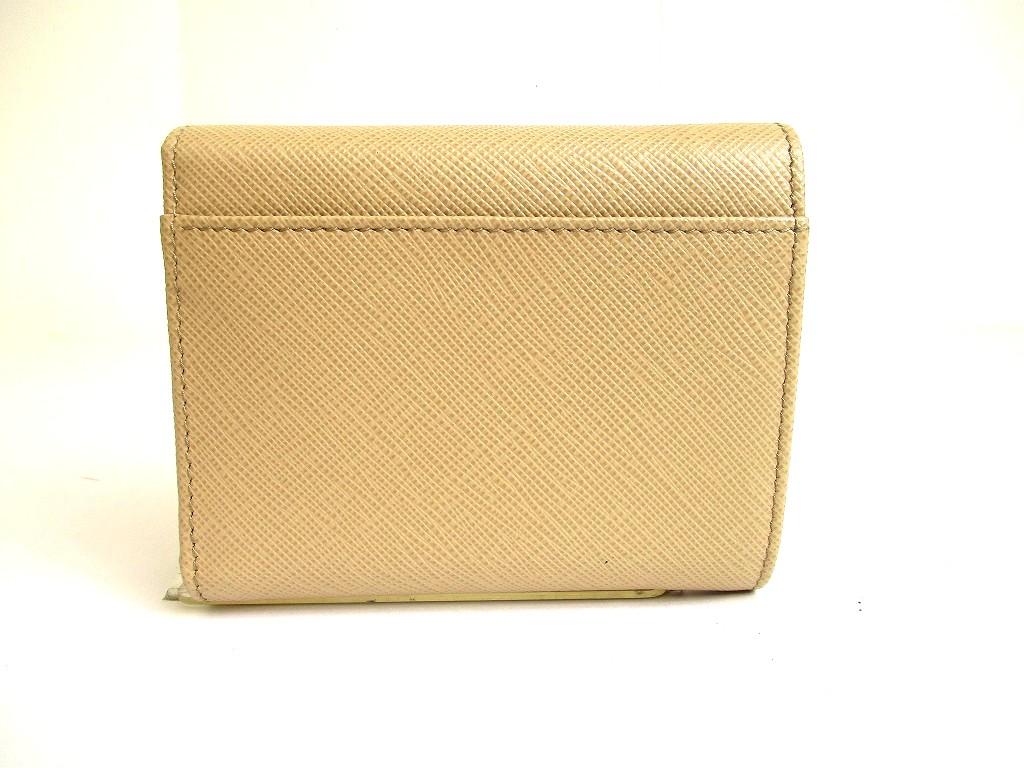 Authentic PRADA Sand Saffiano Leather Multicolor Trifold Wallet Compact Wallet #a876  Refurbished