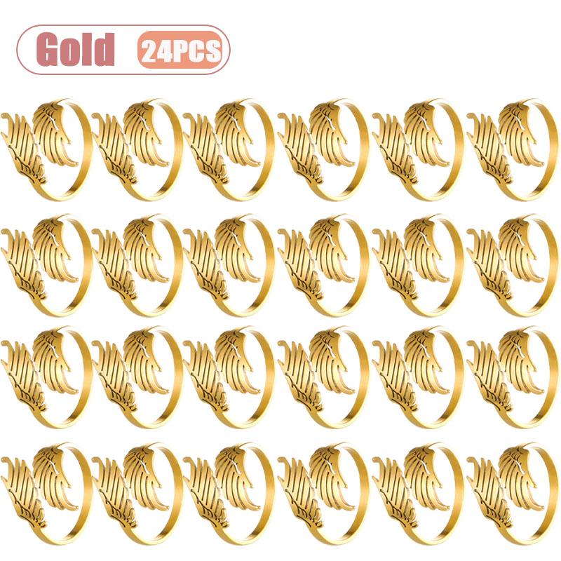 1-24PCS Open Adjustable Wing Couple Rings Stainless Steel Polished Hypoallergenic Comfort Fit Jewelry for Daily Wear Anniversary