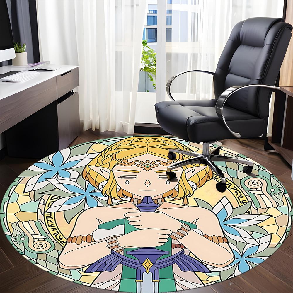 1pc The Legend of Zelda Office Round Area Rug, Under Office Chairs Bedroom Living Room Home Decor, Room Decoa1016179