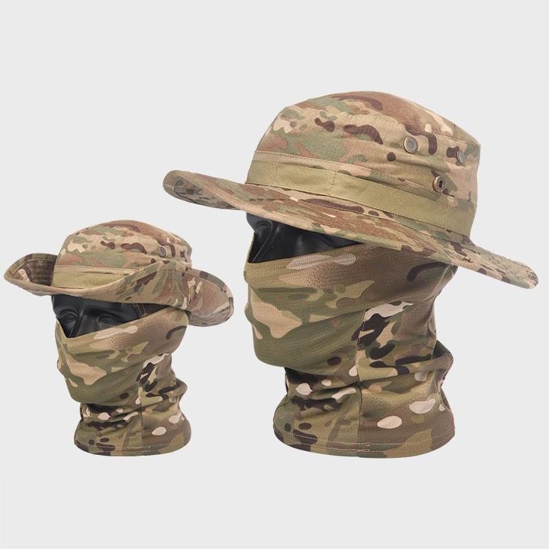 

Camouflage Boonie Cap Balaclava Hat Suit Foldable Soft Hat Outdoor Hunting Fishing Wide Brimmed Hat Sunscreen Caps 60