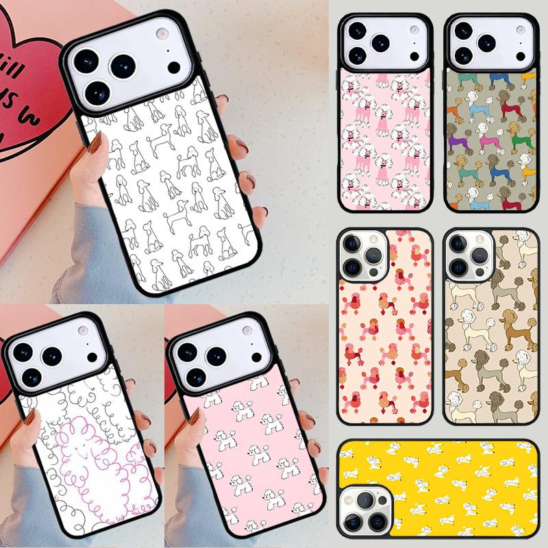 Poodles Cartoon Girly Cute Phone Case For iPhone 17 Air 14 15 13 12 Max Cover For Apple 16e 11 Pro Max Plus Coque