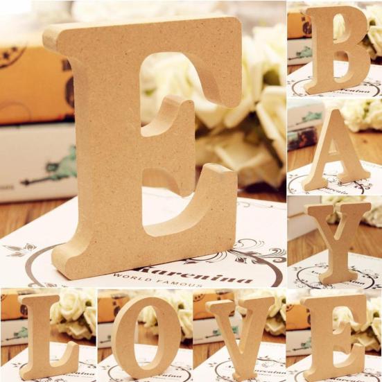 Freistehende A-Z Holz Holzbuchstaben Alphabet Hängende Hochzeit Heim Party Deko