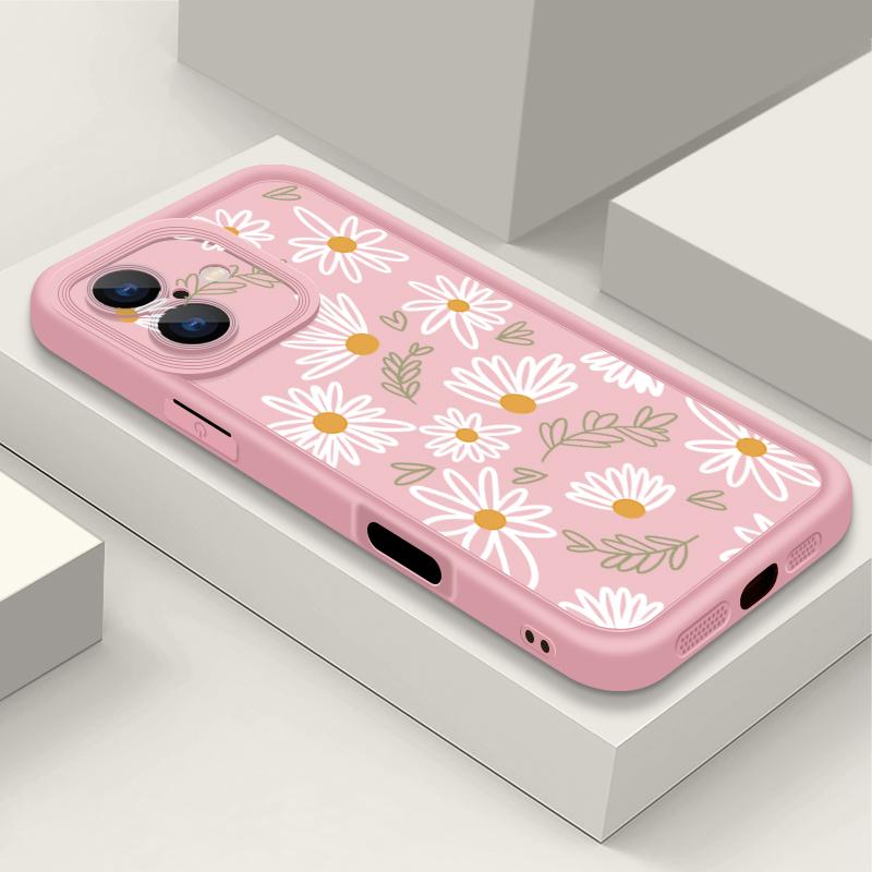 Soft TPU Case For iPhone 16e 16 17 Pro Max 15 14 Plus 13 12 Pro Max 11 17 Air Cartoon White Flower Printing Silicone Phone Cover