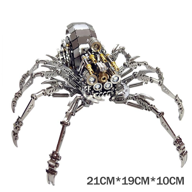 3D Metallpuzzle für Erwachsene Kinder Schwierigkeit Spinne Insekt Metallmodell DIY Mecha Modellbausätze Bausteine Modellbausatz Puzzle Spielzeug gray