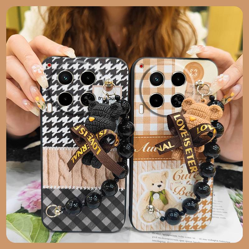 Soft Case Black Pearl Pendant Phone Case For Tecno Camon30/4G/5G/CL6/CL7 Silicone Dirt-resistant Protective Case Cartoon