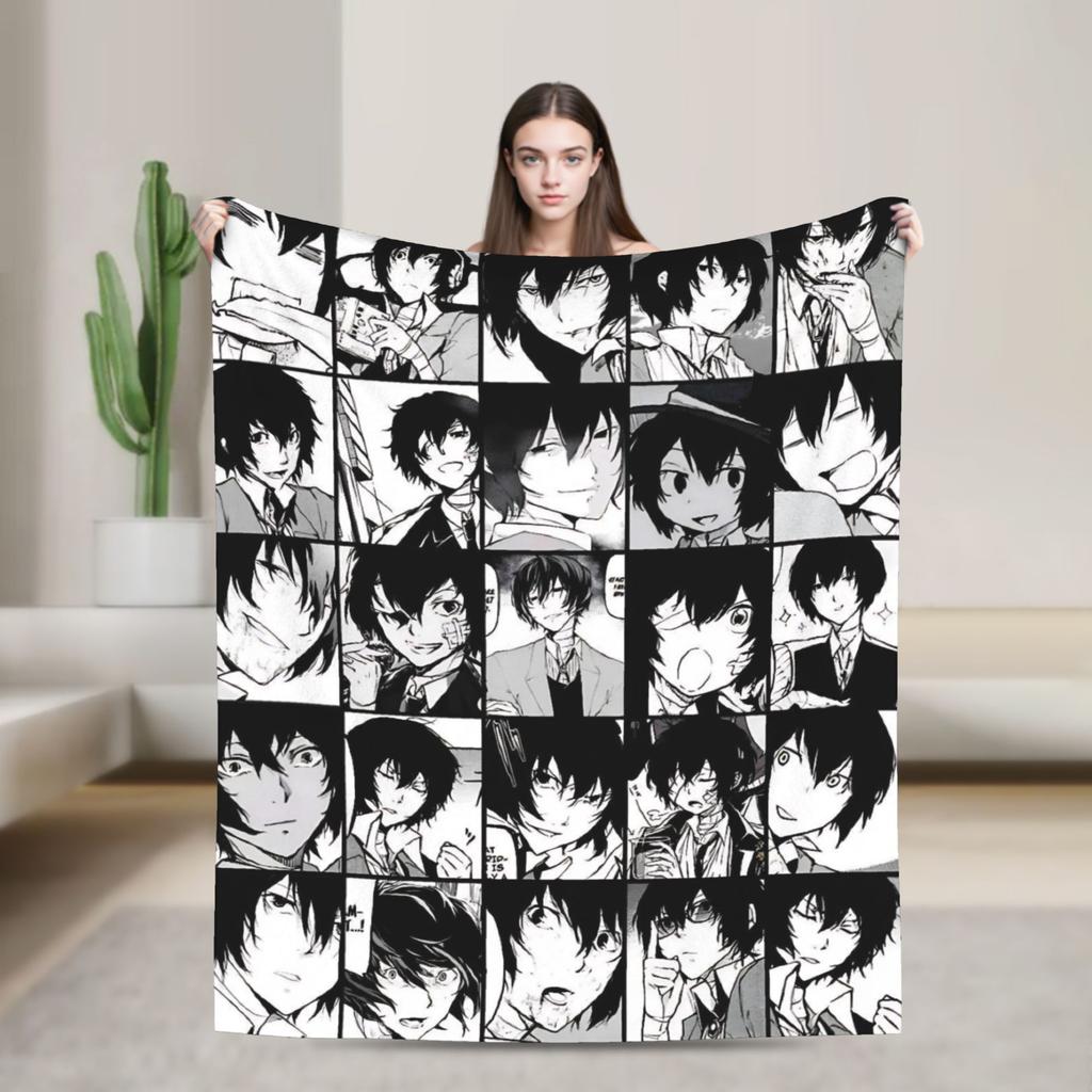 Dazai Bungo Stray Dogs Plüschdecke Kind Flanelldecke für Sofa Bett Weich Warm Design Qualität Tagesdecke Geschenk