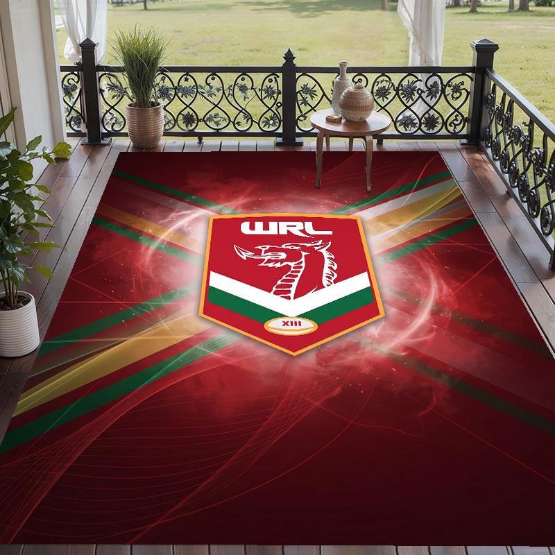 Soft Floor Carpet Wales Rugby Pattern Area Rug Decorative Mat For Home Room Decoration