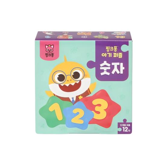 Wyprodukowano w Korei, Certyfikat KC – Puzzle dla dzieci Pinkfong (Liczby + Alfabet koreański + Zwierzęta + Pojazdy) 4 Opcje