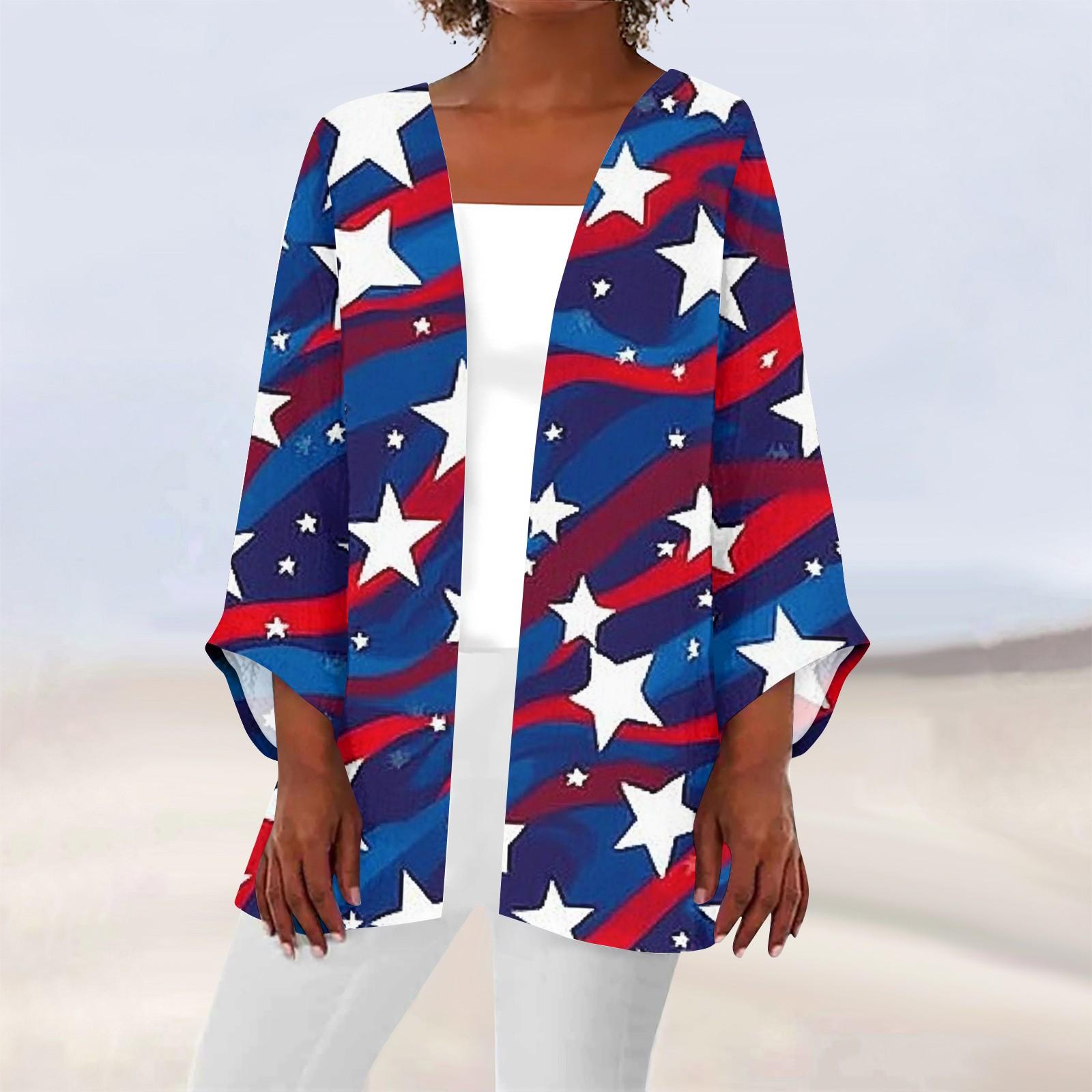 

Женская повседневная модная легкая куртка средней длины с принтом, кардиган M красный