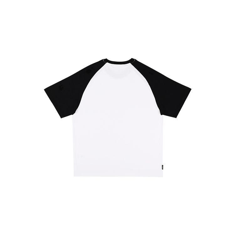 Li-Ning Color Block Outdoor Casual Crew Neck Pullover Short Sleeve Raglan T-Shirt Unisex T-Shirt Black White YHSU169-1