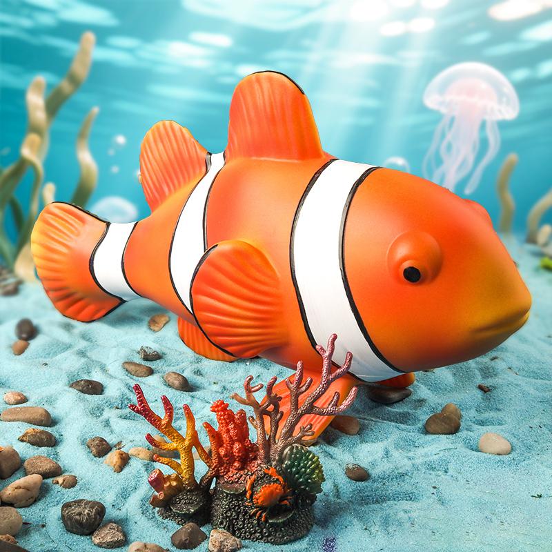 Oenux Ocean Animals Whale Shark Megalodon Crab Starfish Octopus Action Figures Soft Sea Life Model Educational Toy For Kids Gift