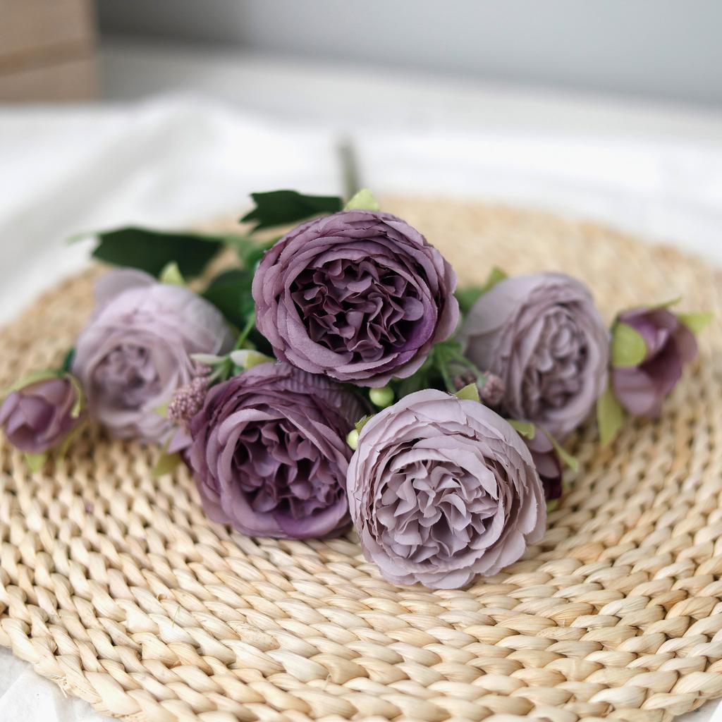 30cm Rose Artificial Flower for Decoration Fake Flowers Silk Peony Faux Bouquet Arrangements for Home Bridal Wedding Party Table