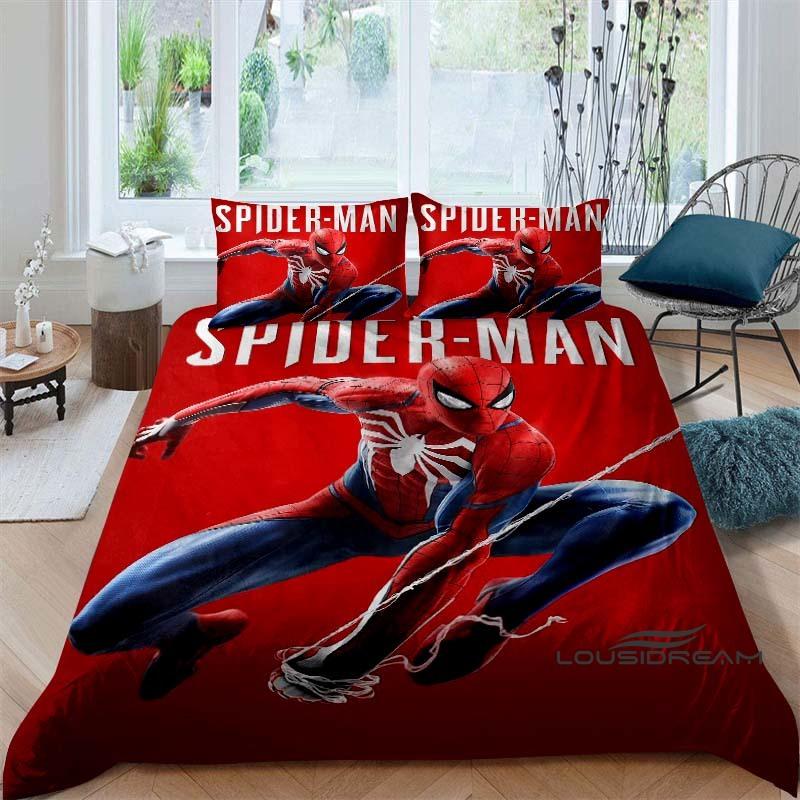 

Cartoon pattern duvet cover and pillowcase bedding set, bedroom decoration for boys and girls, Spider-Man themed gift for childr 135x200cm