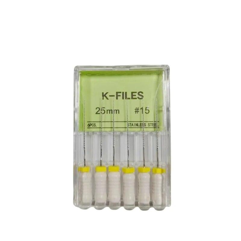 

6шт/уп. Стоматологічний кореневий канал Endo K Файл 21 мм 25 мм Ендодонтичні інструменти з нержавіючої сталі Матеріали для стоматологів Стоматологія Одонтологія 25mm 15
