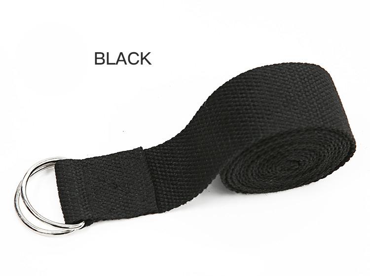 Custom Logo Stretch Band Fitness Elastic Yoga Belt Cotton Yoga Strap чёрный