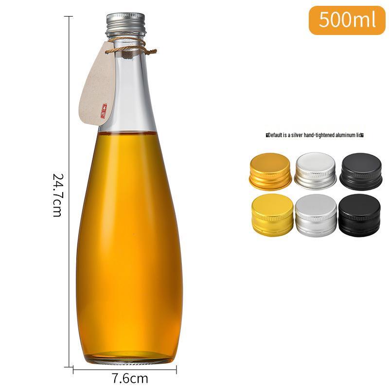 New Frosted Glass Water Bottle with Lid - Thick, Transparent, Sealed for Juice & Soda Beverages