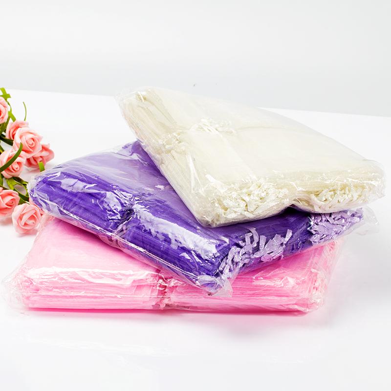 100 buc Pungi Cadou Ciocolată Transparente Șifon Șnur Organza Crăciun Anul Nou Ziua Îndrăgostiților Petrecere Cutie Bomboane