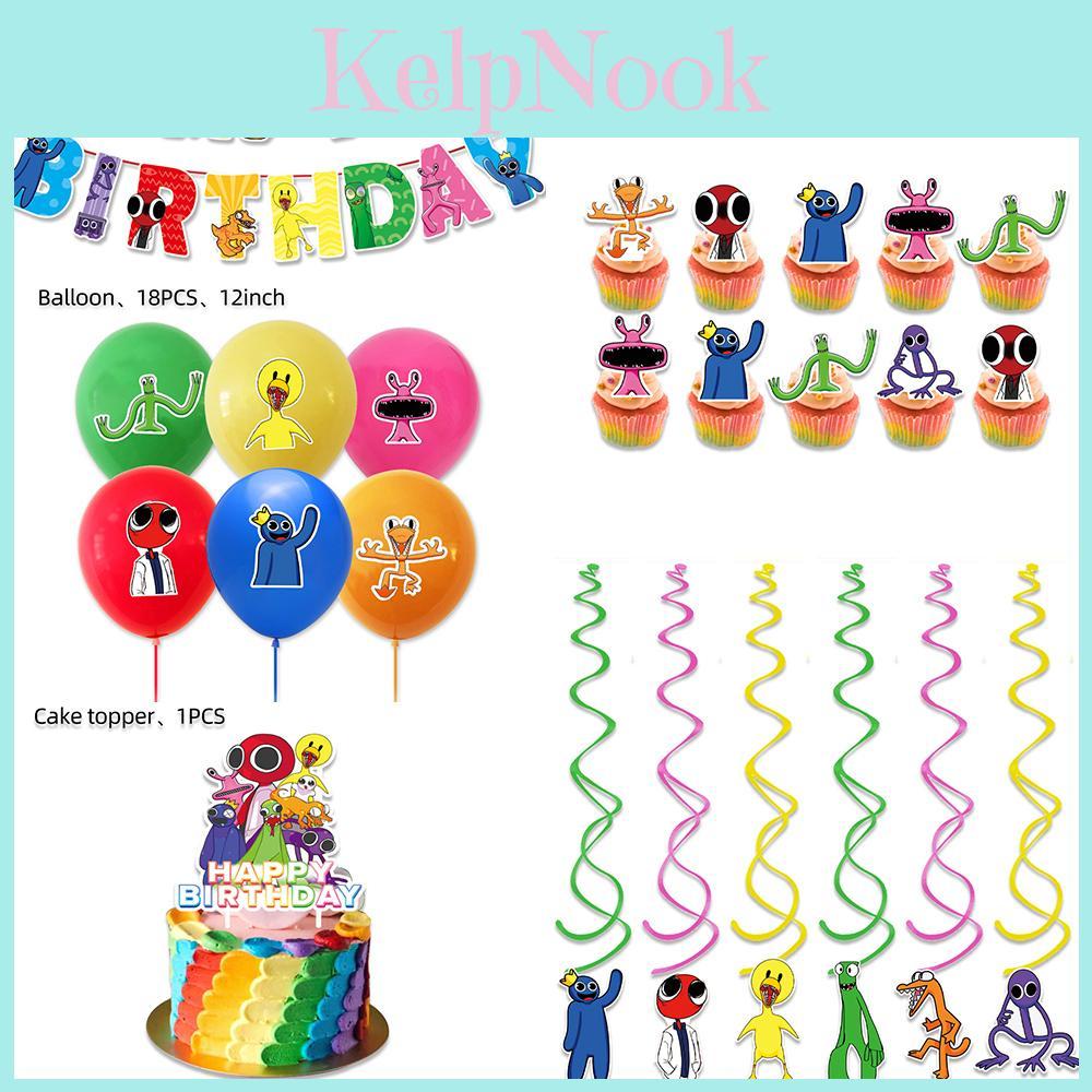 Roblox Rainbow Friends Birthday Party Cake Card Balloon Supplies Decoration