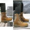 Męskie brązowe wodoodporne taktyczne buty pustynne typu high-top