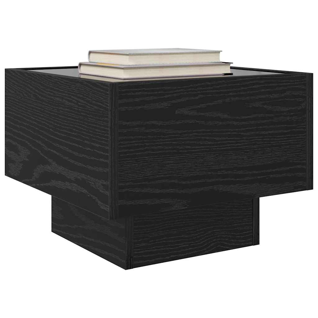 Coffee Table Black Oak Look 40 X 40 X 30 Cm Engineered Wood