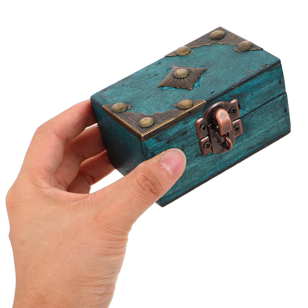 Vintage Jewelry Box Wooden Box Home Desktop Jewelry Storage Box With Password Lock Window Displays Treasure Chest Home Decor