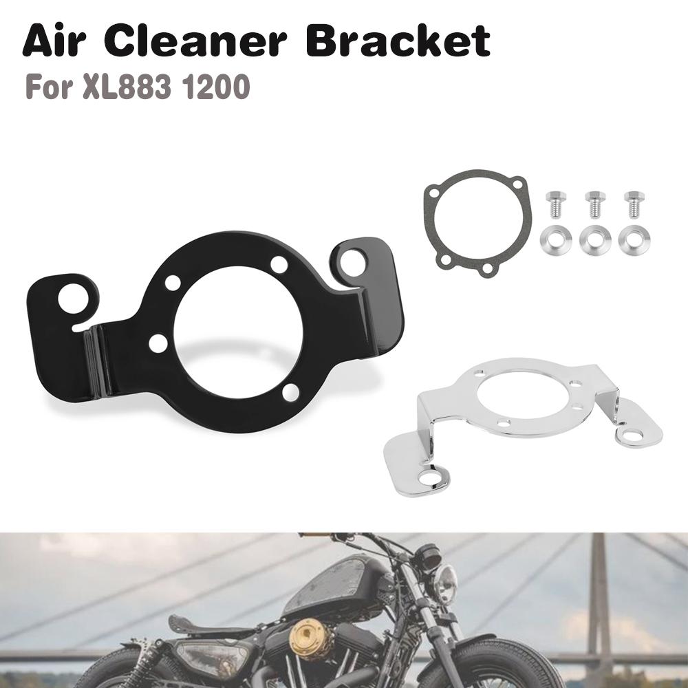Compatible with Harley Sportster XL883 XL1200C 48 72 XL1200 Low EFI Air Filter Cleaner Support Bracket Intake Filter System Kit