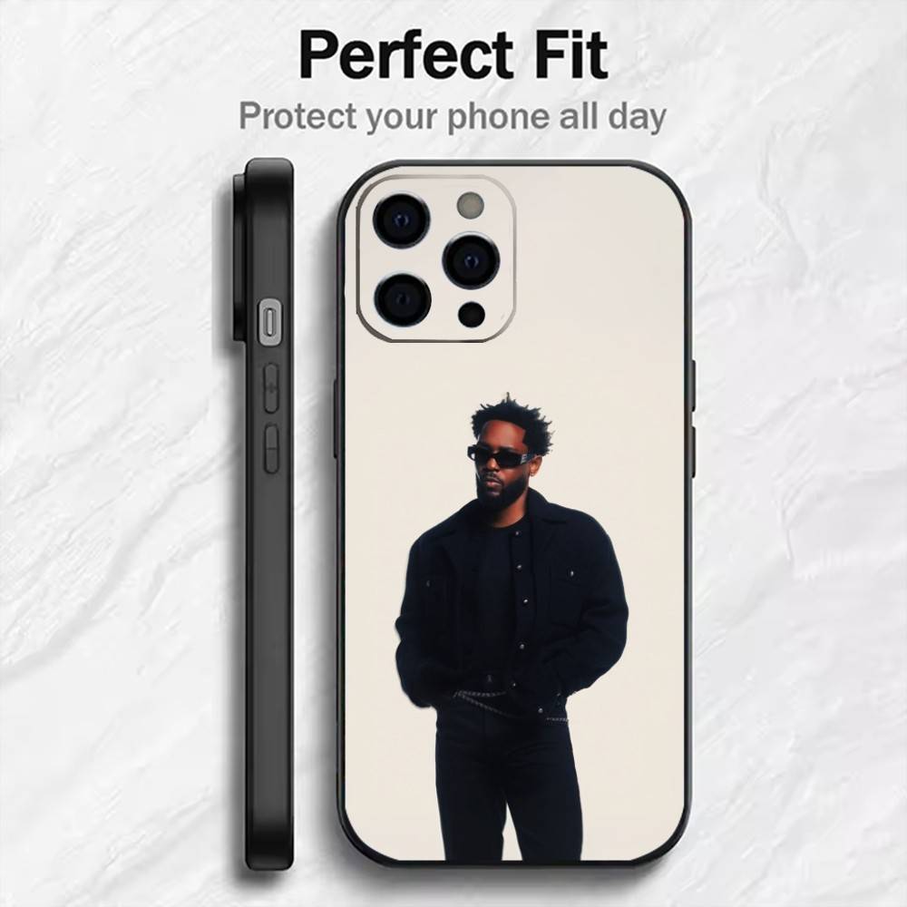 K.Dot-K-Kendrick L-Lamar Phone Case For iPhone17,16,15,14,13,12 Plus,Max Soft Silicone Black Cover
