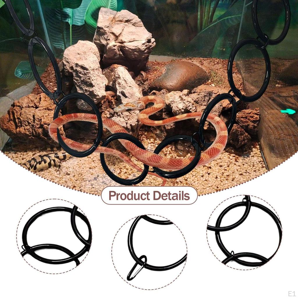Snake Climbing Chain Toy Corn Enrichment Rings Portable Supplies with Carabiners Decor for