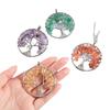 1pc Natural Stone Tree of Life Pendant Amethyst Lapis Lazuli Crystal Necklace for Men and Women Chakra Healing Jewelry