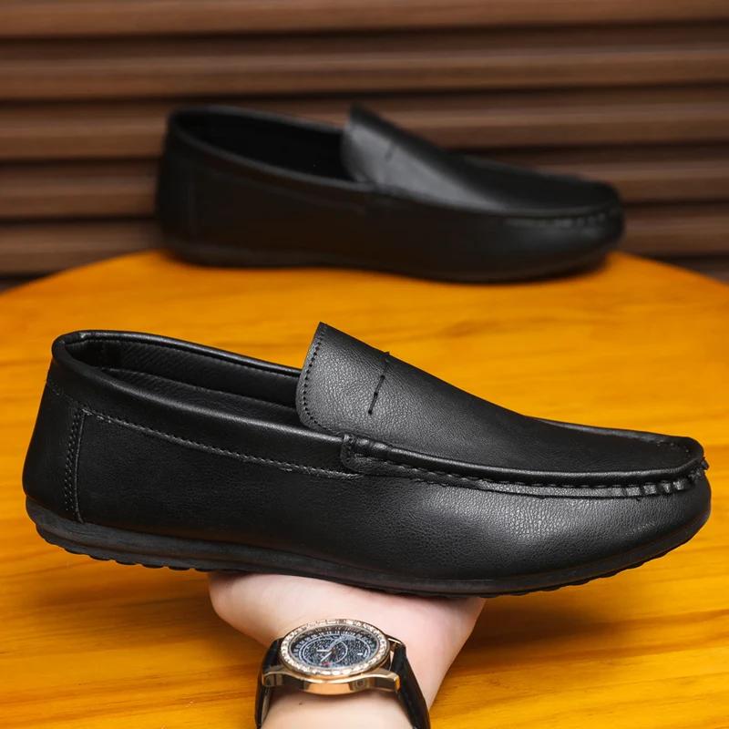 Genuine Leather Luxury Brand Men Loafers Men Casual Shoes Italian Moccasins Breathable Slip on Men Driving Shoes Chaussure Homme