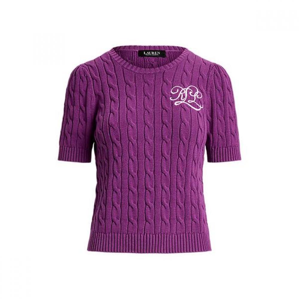 Ralph Lauren Zopfmuster Baumwolle Kurzarm Pullover Wmlrswesn820167500