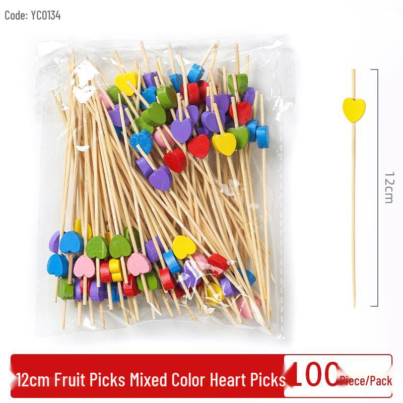 Creative Bamboo Fruit & Flower Picks for Parties, Cocktails, Burgers, & Easter Decorations