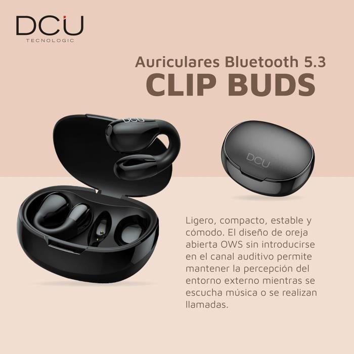 Bluetooth-ørepropper - DCU TECNOLOGIC - CLIP BUDS - 30 timers batteritid - Svettetett - Bluetooth 5.3