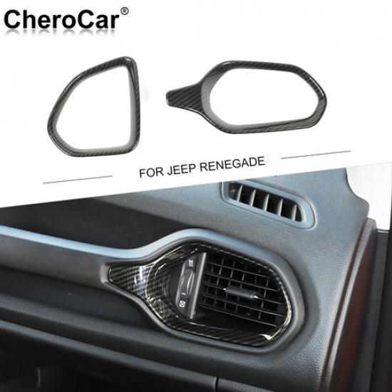 2xLeft & Right Dashboard Air Outlet Vent Cover Trim  Ring for Jeep Renegade 16+