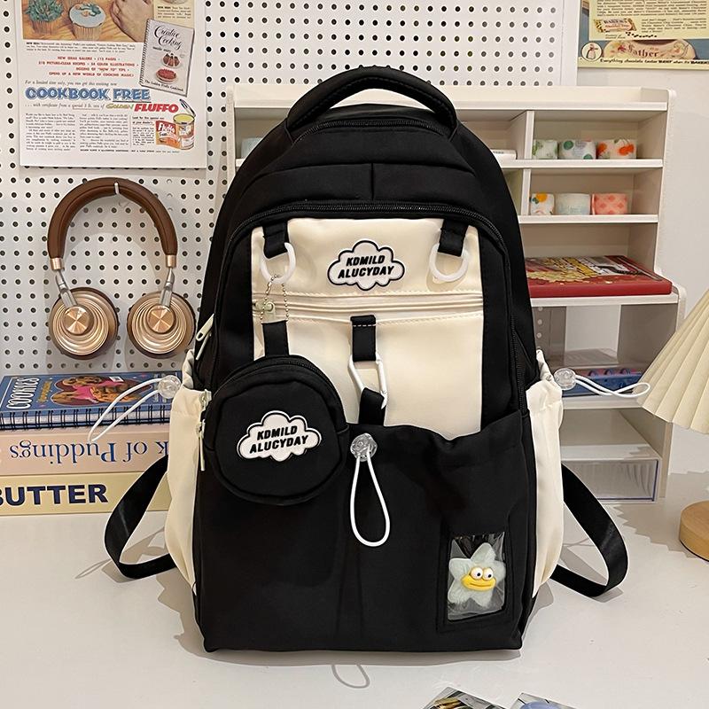 High-value Soft Girl Girl Backpack Small Ins Mini Small Bag Female College Student Spring Outing Two-piece Backpack