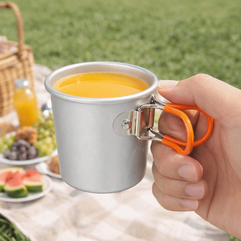 Portable Rustproof Folding Camping Cup Reusable Anti-fall Aluminum Alloy Cup 150 ML Mini Mug Picnic
