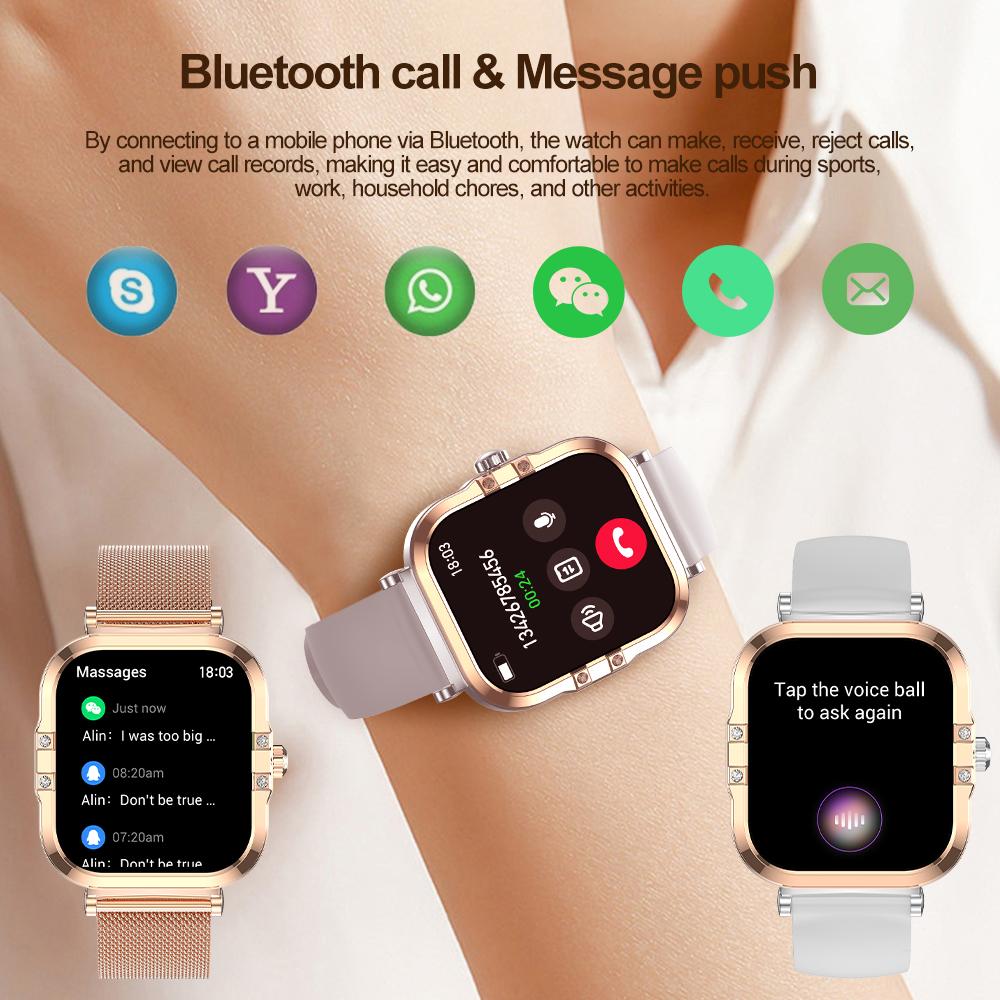 Dámské chytré hodinky SACOSDING 2025 Bluetooth Call 1,75palcová dotyková obrazovka chytré hodinky pro ženy Monitorování zdraví IP68 Vodotěsné Fitness