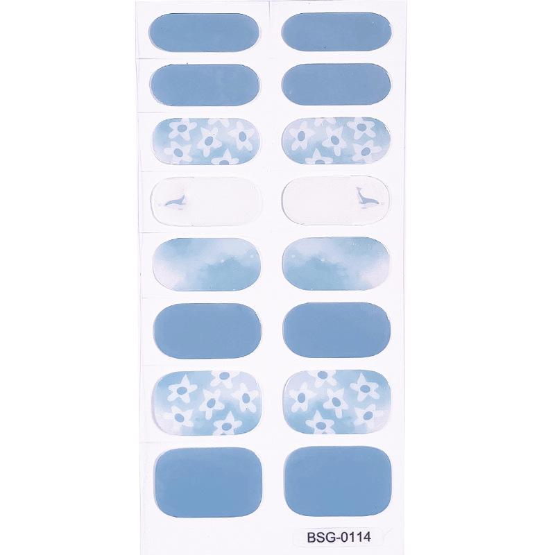 Gel Nail Sticker New Gold Color Semi-baked Nail Sticker Decoration