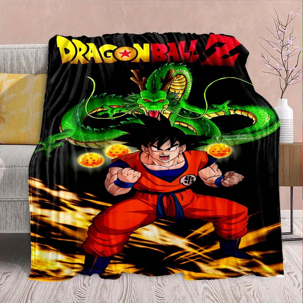 Flanelová deka Dragon Ball Anime - Měkká teplá ideální na pohovku, do postele, na kempování, cestování, do kanceláře, domácí dekorace -QJY