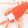 Floppy Lobster Interactive Dog Toy USB Rechargeable Vibration Modes Cat Toy Electric Realistic Wagging Lobster Toy Catnip Addable Stress-relieving Pet