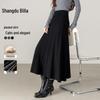 Damen Eleganter Plissierter A-Linien Winter Maxirock