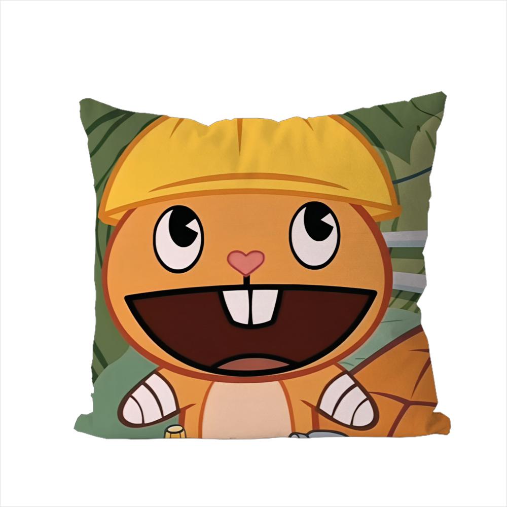 Happy Tree Friends Pillow Case For Car Sofa Decorative Home Doublesided Print Plush Square Throw Pillow Cushion Cover
