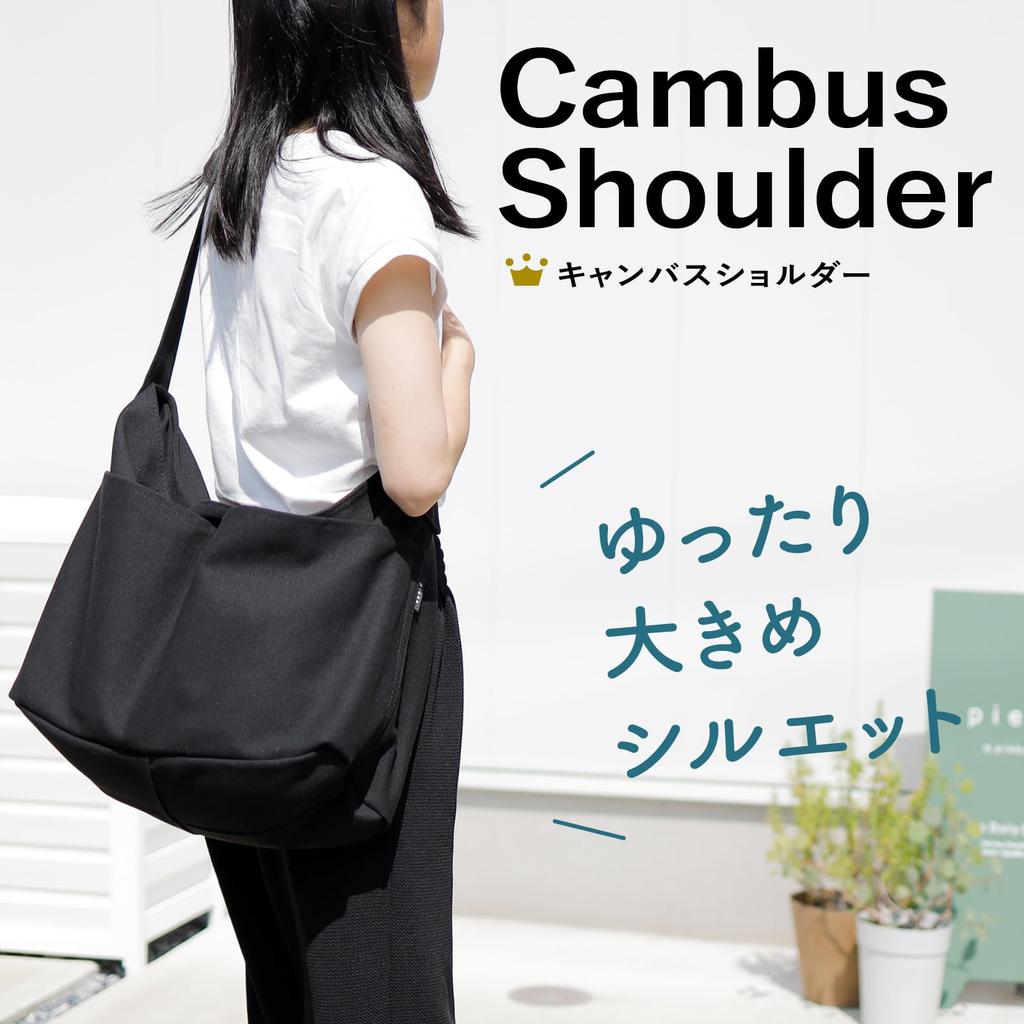 [pieka] Tote Bag Shoulder Bag for Women, Canvas, for Commuting To Work or School, with Pocket, Simple, L Size (black)