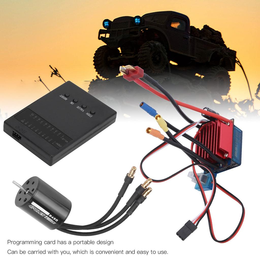 25A Brushless ESC Set, RC 7200KV Brushless Motor Set, High Strength, Multi-Function for 116 and 118 Scale RC Drones
