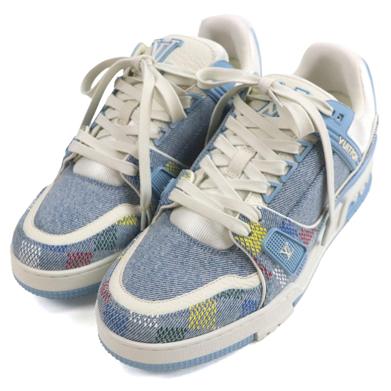 

Відмінні низькі кросівки LOUIS VUITTON lv trainer Льодово-синій денім чоловічі 6 Вживані