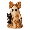 Zweiseitig bedrucktes Holzornament Handgefertigte Geisterfigur Tischdekoration Halloween