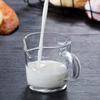 Thickened Glass Baby Feeding Cup with Scale Dual Spout Milk Mixing Cup for Formula & Coffee Transparent