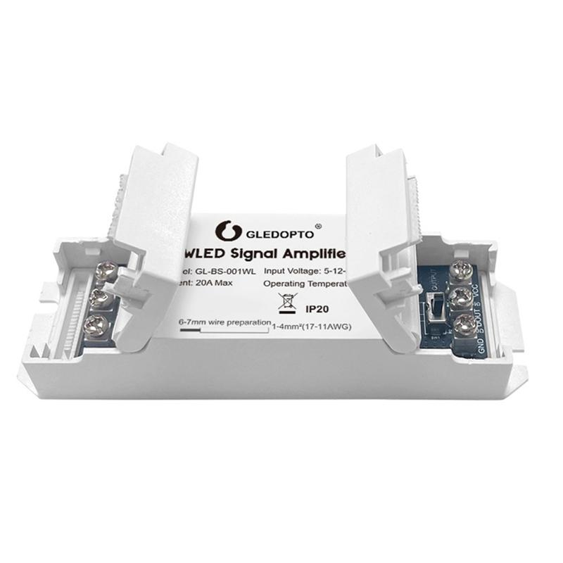 GLEDOPTO WLED Signal Amplifier Booster LED Strip Enhancer For WS2811 10M Extension Flicker-Free LED Strip Enhancer