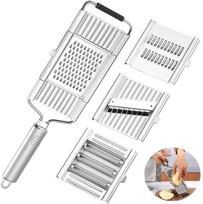 Multi-Purpose Vegetable Slicer Set,Stainless Steel Cheese Grater & Vegetable Chopper with 4 Adjustable Blades